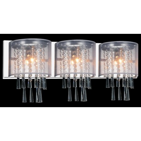 Cwi Lighting 3 Light Wall Sconce With Chrome Finish 5519W29C-3 (Off White)